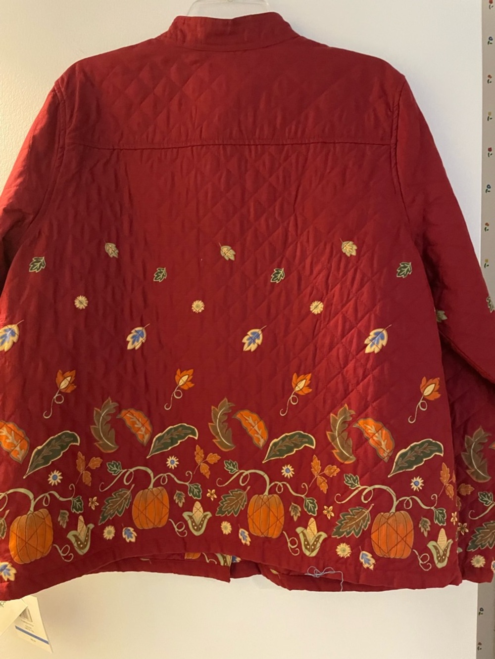 breckenridge Burgundy Pumpkin Patch Quilted Button-Front Jacket - Picture 4 of 5